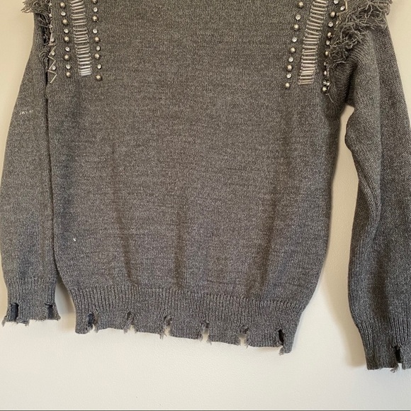 HESPERUS Fringe Beaded Trimmed Sleeve Sweater  S - Picture 3 of 6